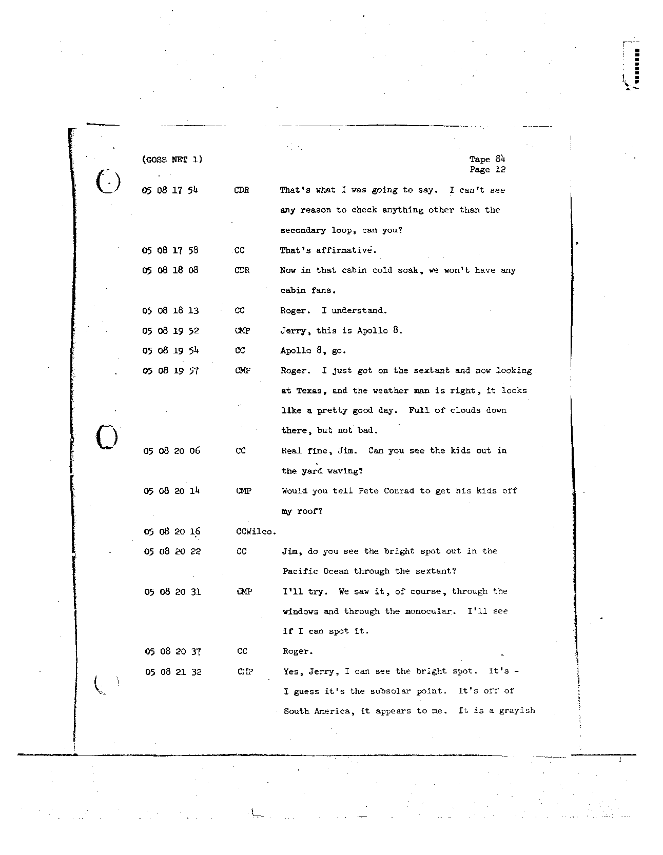 Page 698 of Apollo 8’s original transcript
