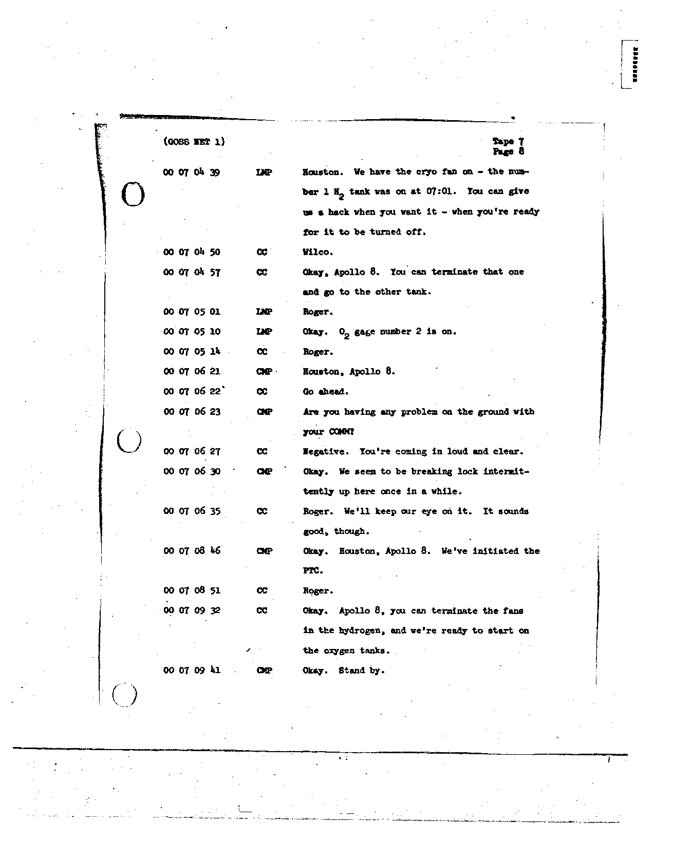 Page 70 of Apollo 8’s original transcript