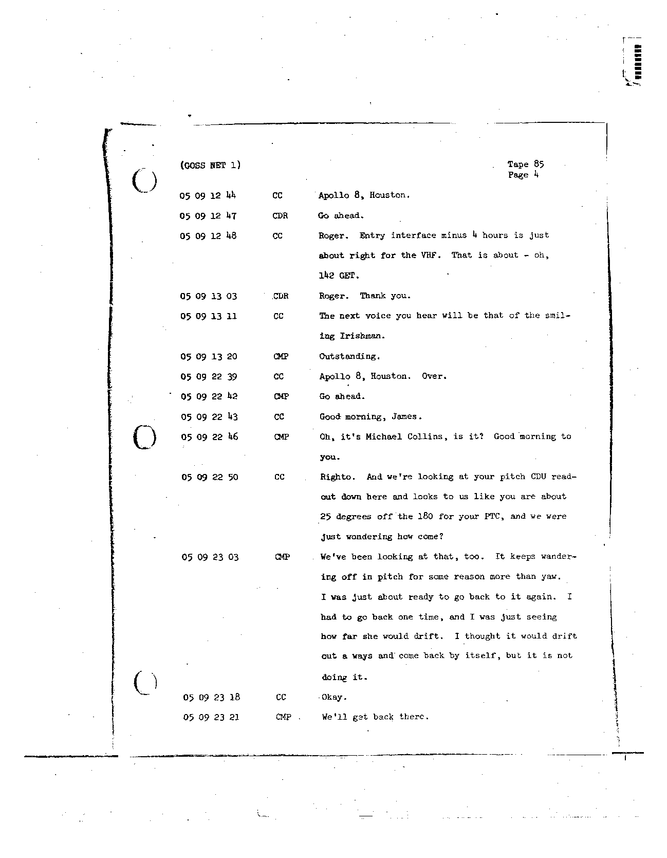 Page 705 of Apollo 8’s original transcript