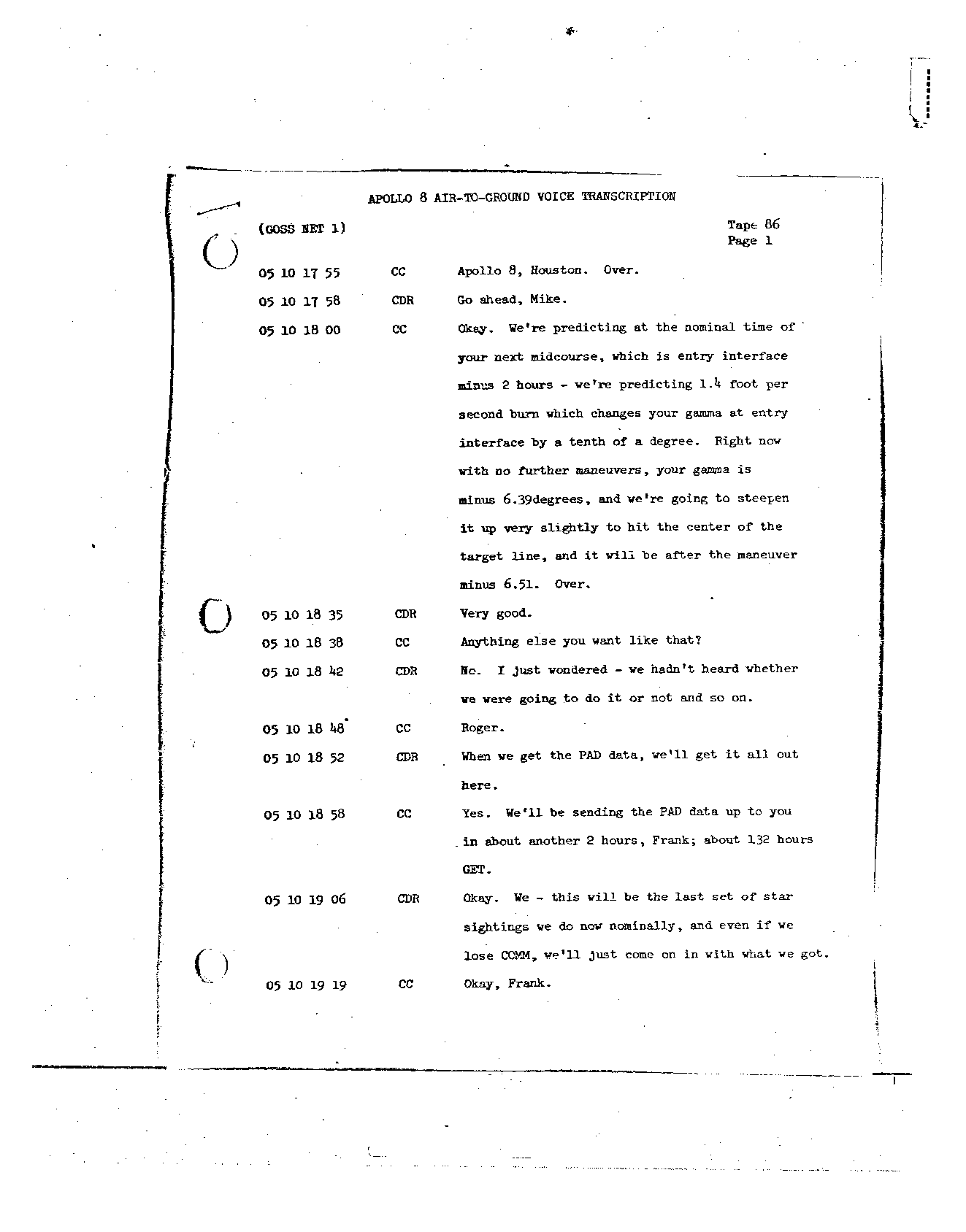 Page 709 of Apollo 8’s original transcript