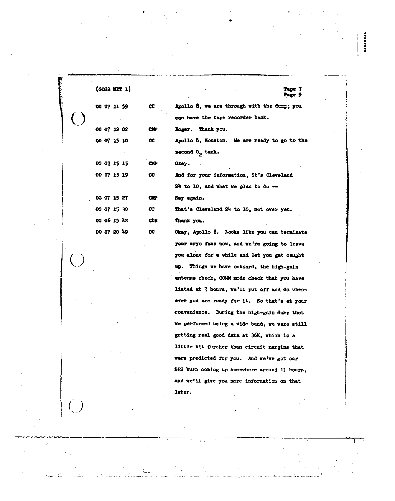 Page 71 of Apollo 8’s original transcript