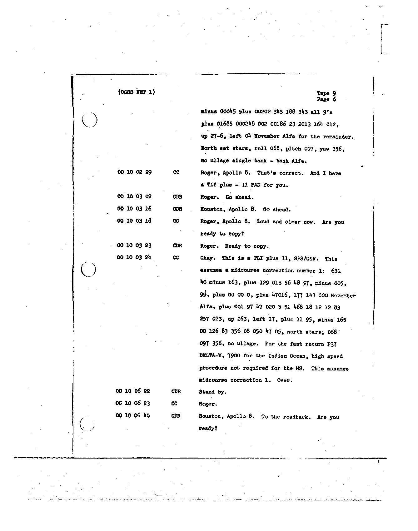 Page 85 of Apollo 8’s original transcript