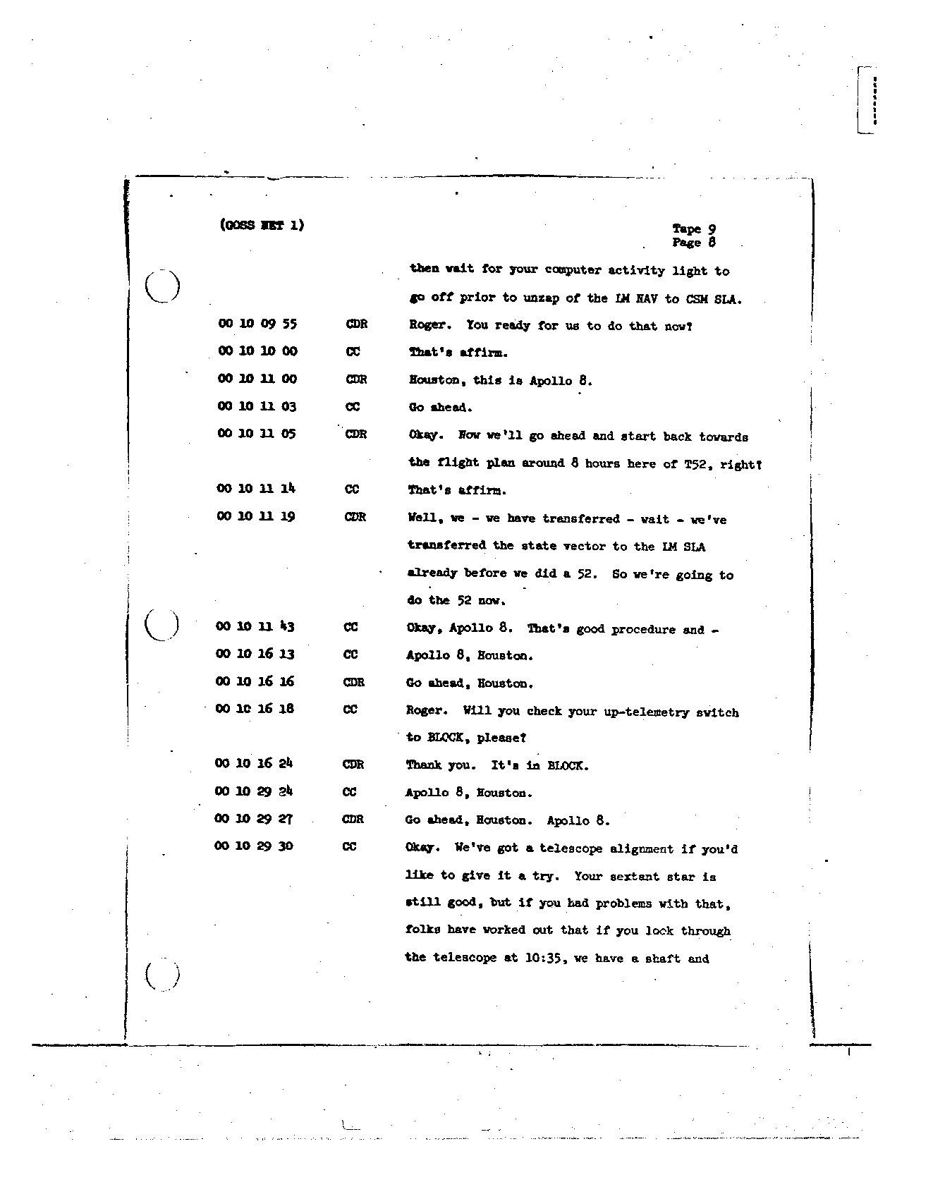 Page 87 of Apollo 8’s original transcript