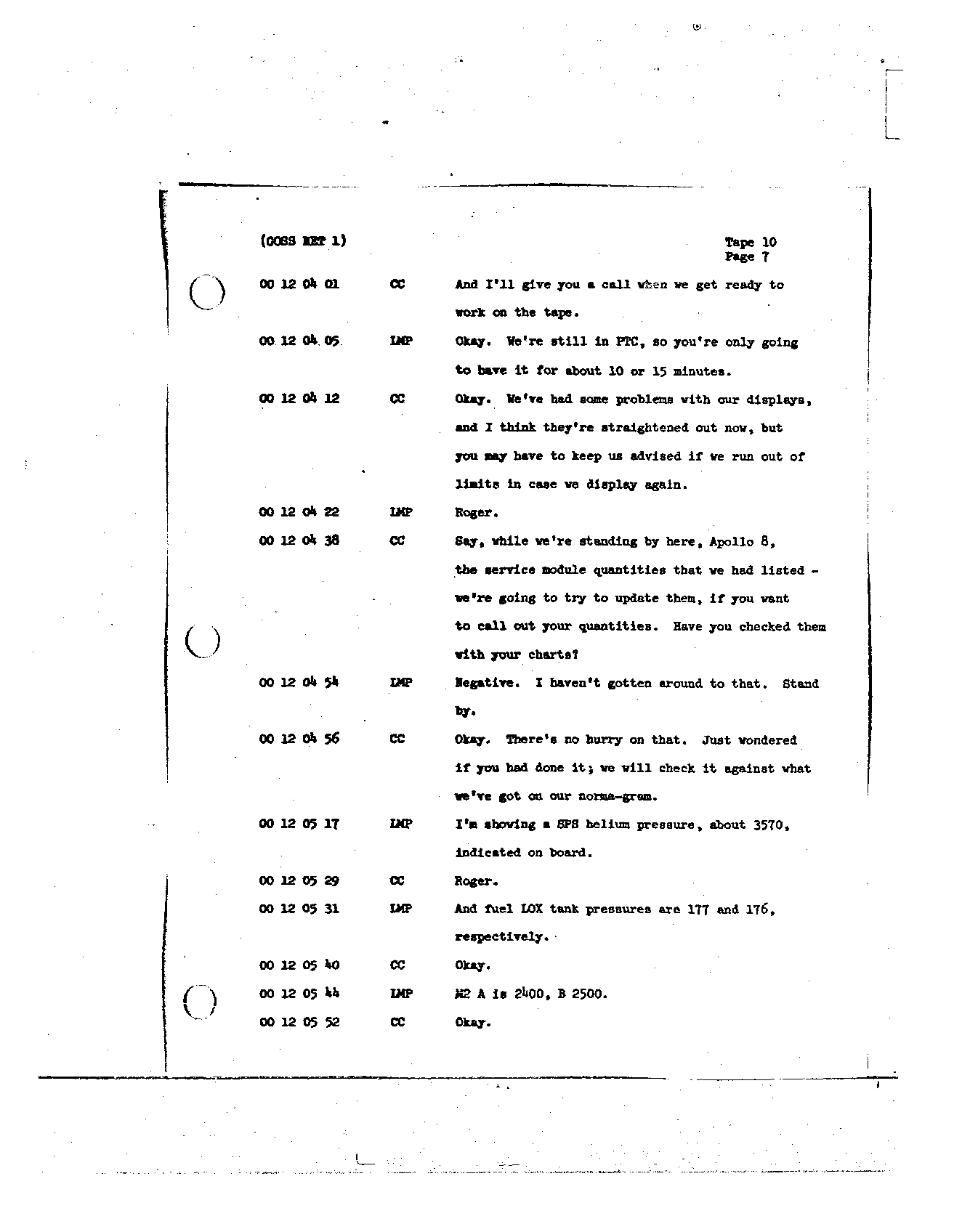 Page 98 of Apollo 8’s original transcript