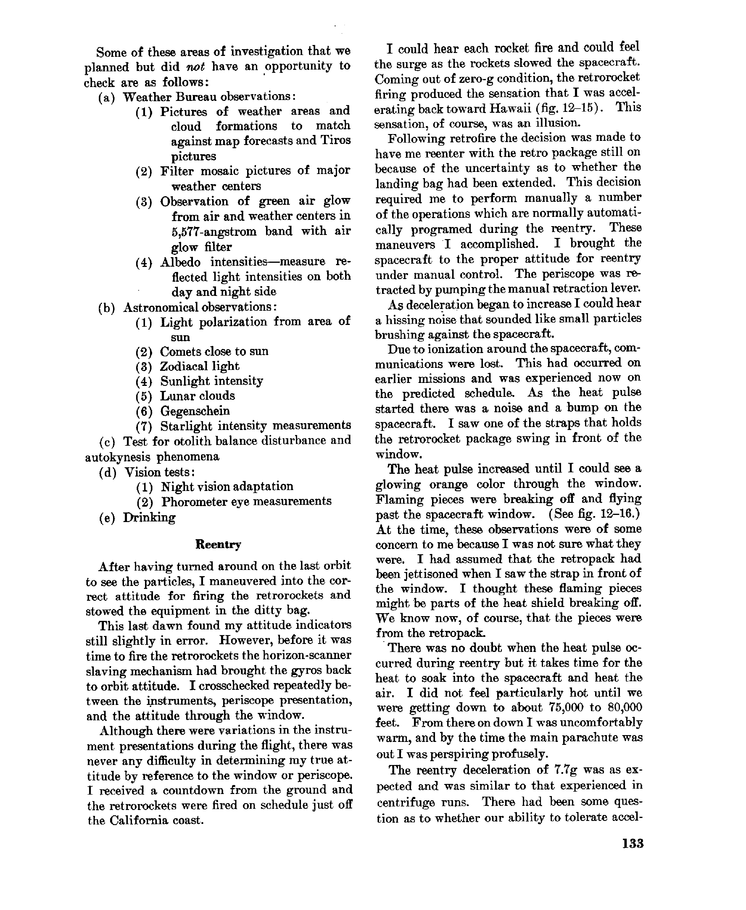 Page 133 of Mercury 6&rsquo;s original transcript