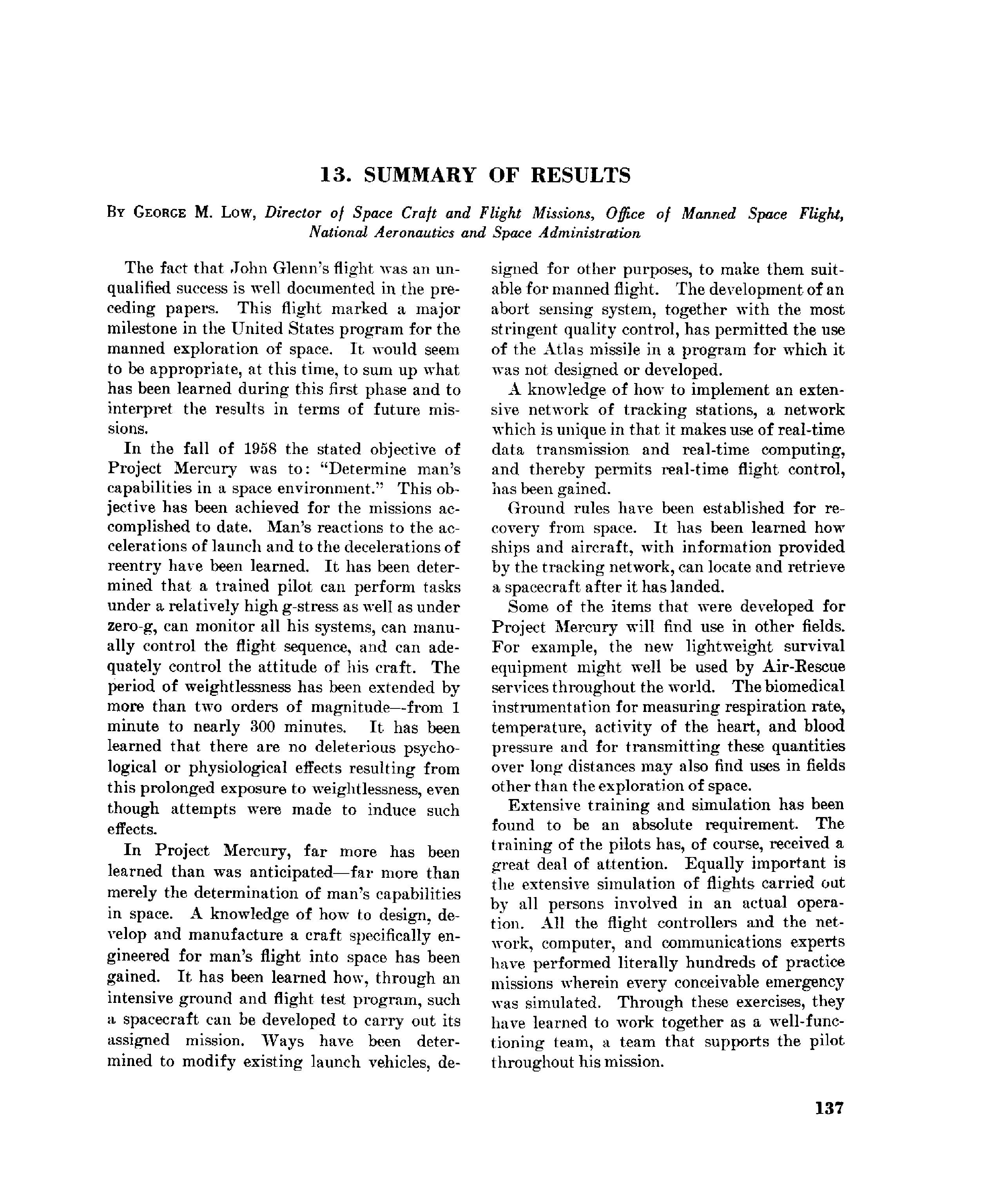 Page 137 of Mercury 6&rsquo;s original transcript