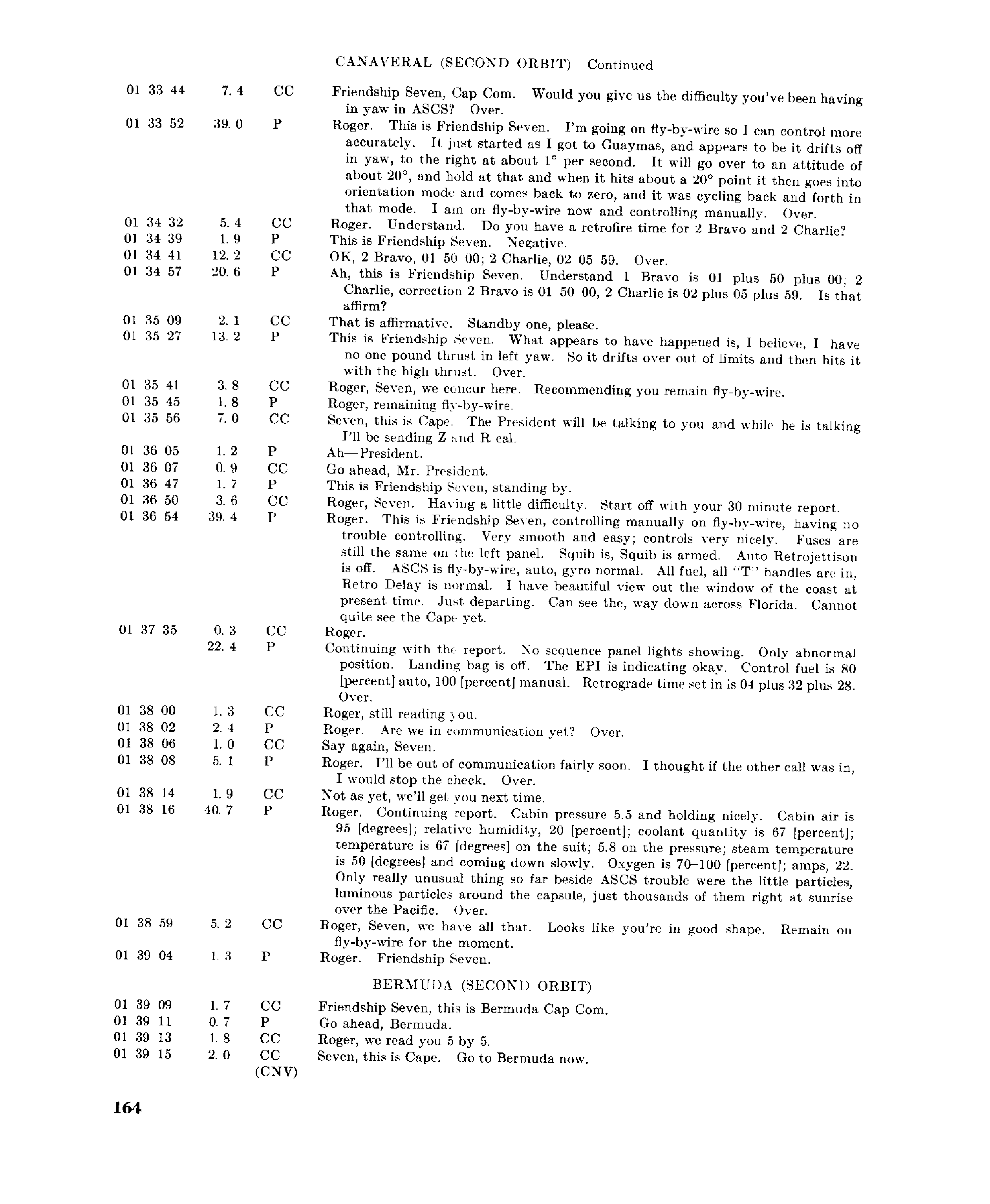 Page 163 of Mercury 6’s original transcript